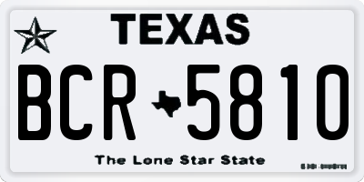 TX license plate BCR5810