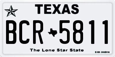 TX license plate BCR5811