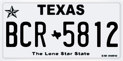 TX license plate BCR5812