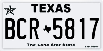 TX license plate BCR5817