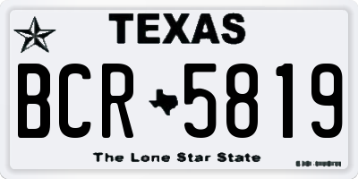 TX license plate BCR5819