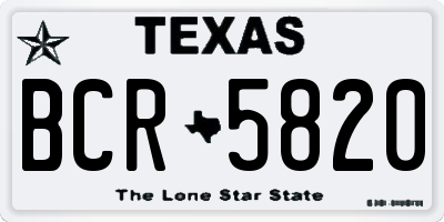 TX license plate BCR5820
