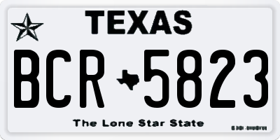 TX license plate BCR5823