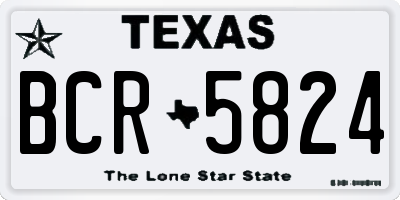 TX license plate BCR5824