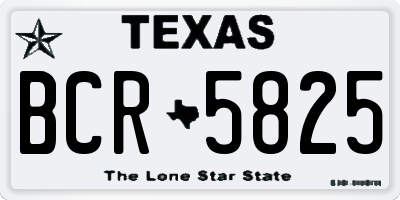 TX license plate BCR5825