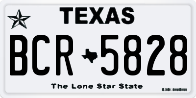 TX license plate BCR5828