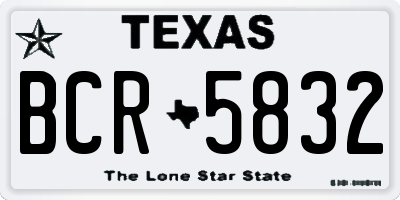 TX license plate BCR5832