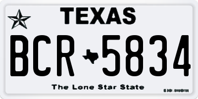 TX license plate BCR5834