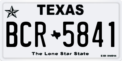 TX license plate BCR5841