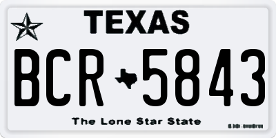 TX license plate BCR5843