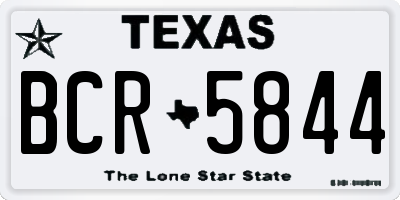 TX license plate BCR5844