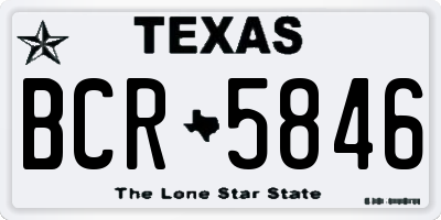 TX license plate BCR5846