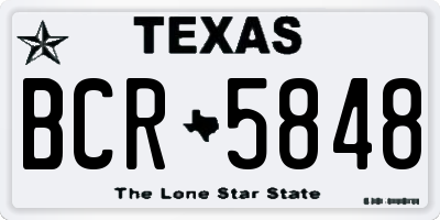 TX license plate BCR5848