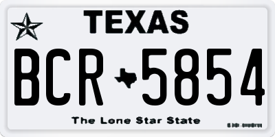 TX license plate BCR5854