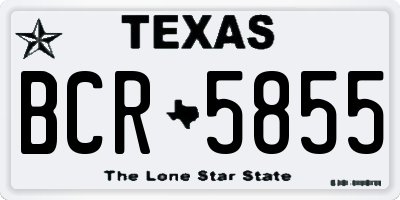 TX license plate BCR5855