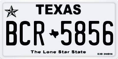 TX license plate BCR5856