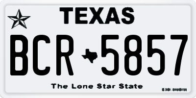 TX license plate BCR5857