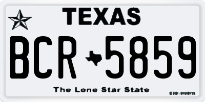 TX license plate BCR5859