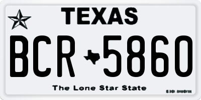 TX license plate BCR5860