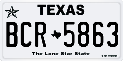 TX license plate BCR5863