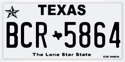 TX license plate BCR5864