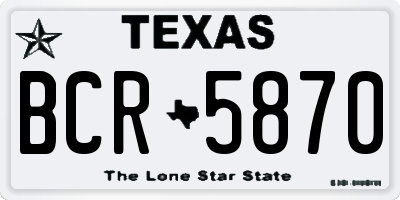 TX license plate BCR5870