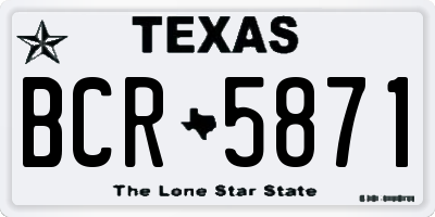 TX license plate BCR5871