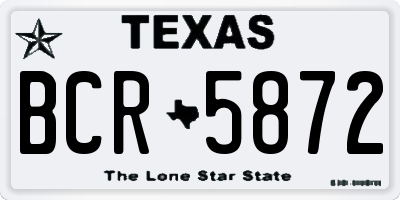 TX license plate BCR5872