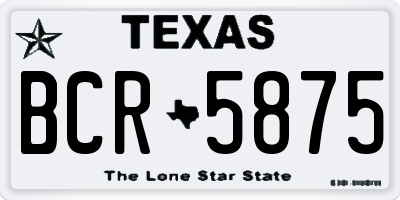 TX license plate BCR5875