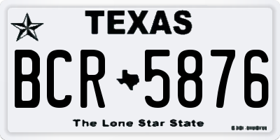 TX license plate BCR5876