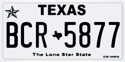TX license plate BCR5877