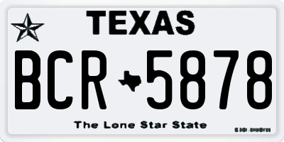 TX license plate BCR5878