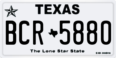TX license plate BCR5880