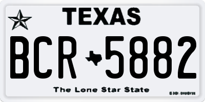TX license plate BCR5882