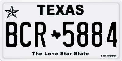 TX license plate BCR5884