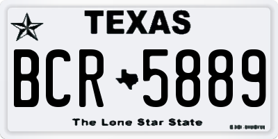 TX license plate BCR5889