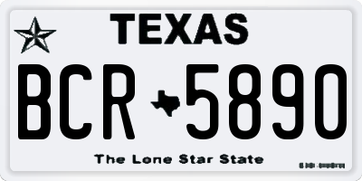 TX license plate BCR5890