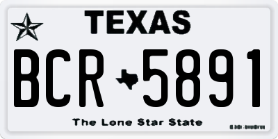 TX license plate BCR5891