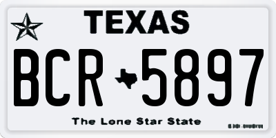 TX license plate BCR5897