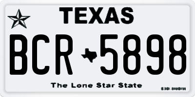 TX license plate BCR5898