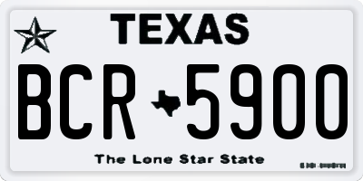 TX license plate BCR5900
