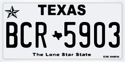 TX license plate BCR5903