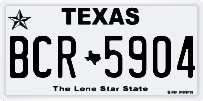 TX license plate BCR5904