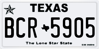 TX license plate BCR5905