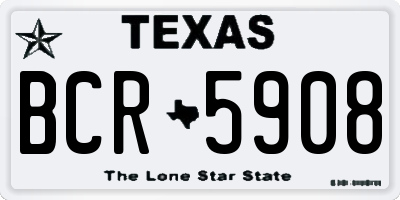 TX license plate BCR5908