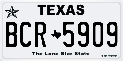 TX license plate BCR5909