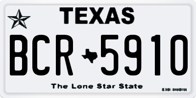 TX license plate BCR5910