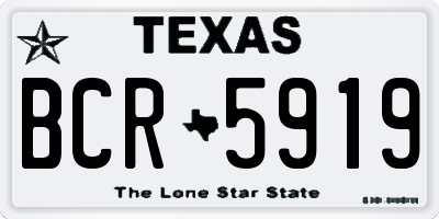 TX license plate BCR5919