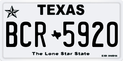 TX license plate BCR5920