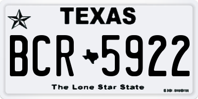 TX license plate BCR5922